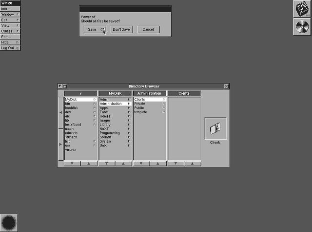 NeXTSTEP 0.8 Shutting Down